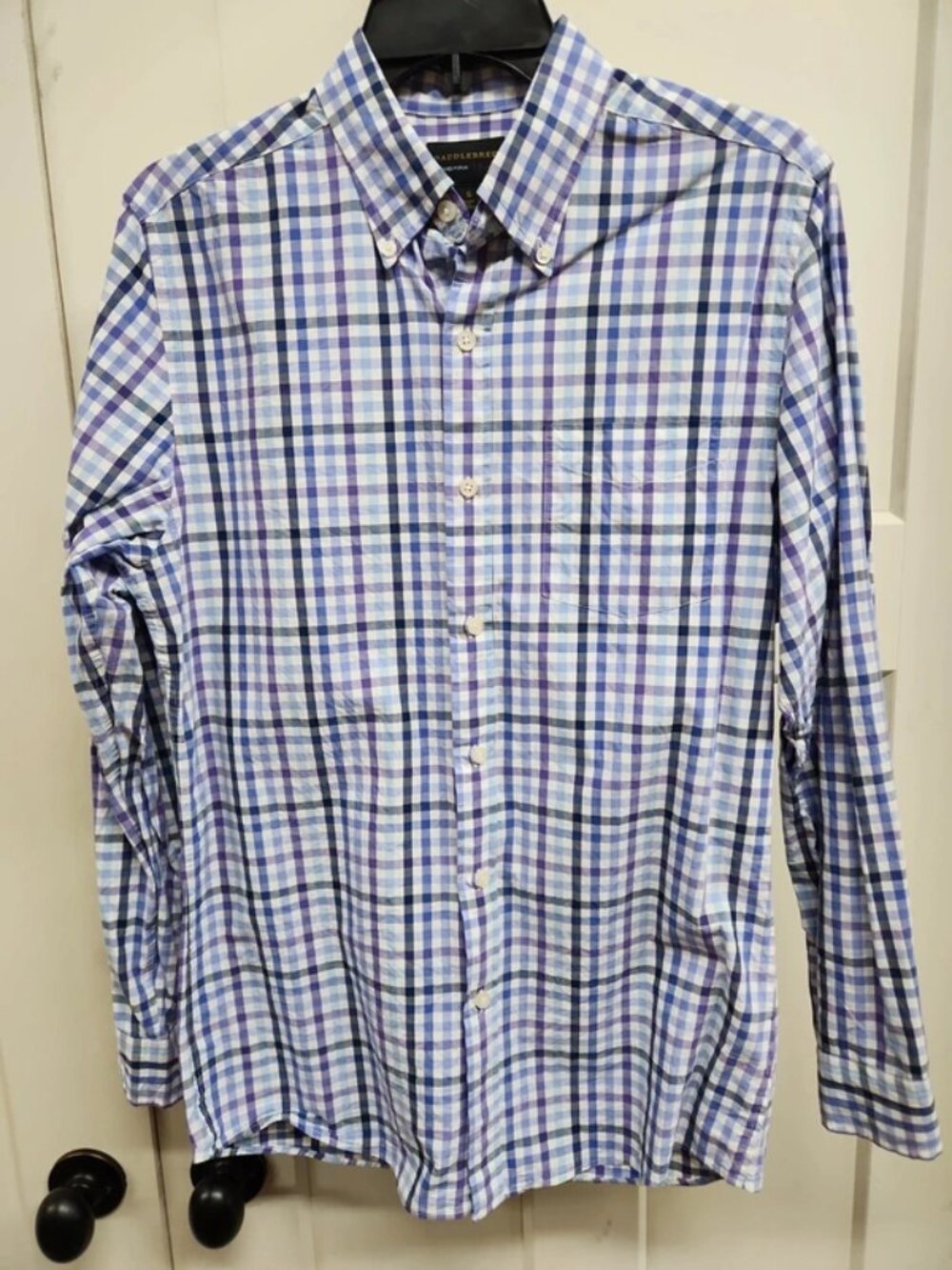 Saddlebred 1888 tailored fit poplin long sleeve button-up